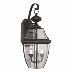 Forte 2-LT Brass Outdoor Lantern - Black - 1301-02-04 Forte 2-LT Brass Outdoor Lantern - Black - 1301-02-04