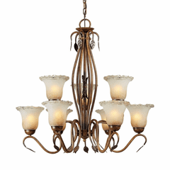 Forte 3+6-LT Chandelier - Rustic Sienna - 2420-09-41