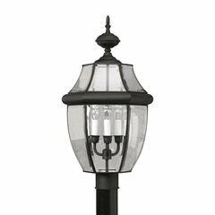 Forte 3-LT Brass Post Light - Black - 1604-03-04 Forte 3-LT Brass Post Light - Black - 1604-03-04