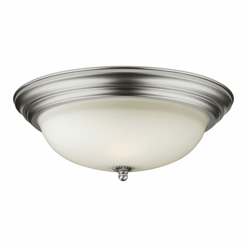 Forte 3-LT White Glass Flush Mount - Brushed Nickel - 6029-03-55