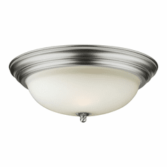 Forte 3-LT White Glass Flush Mount - Brushed Nickel - 6029-03-55