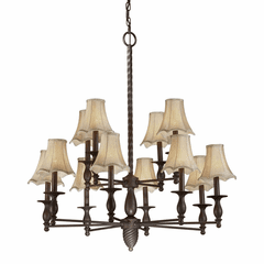 Forte 4+8-LT Chandelier - Antique Bronze - 2521-12-32