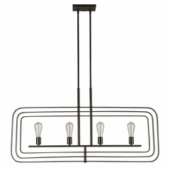 Forte 4-LT Linear Chandelier - Black/Gold - 7096-04-42