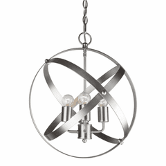 Forte 4-LT Metal Strap Globe Pendant - Brushed Nickel - 7094-04-55
