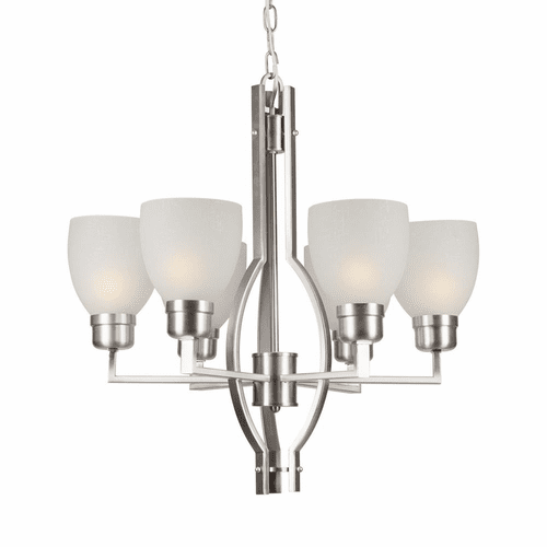 Forte 6-LT Chandelier - Brushed Nickel - 2555-06-55