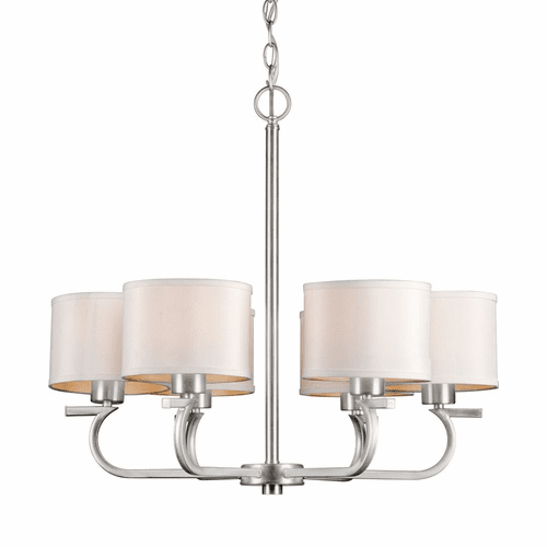 Forte 6-LT Chandelier - Brushed Nickel - 2562-06-55
