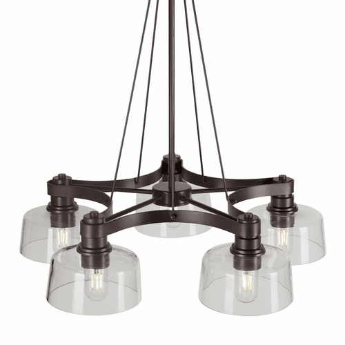 Forte Acopa 26" 5-LT Chandelier - Antique Bronze - 2735-05-32