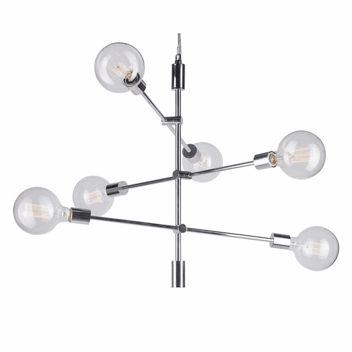 Forte Baton 24" 6-LT Chandelier - Chrome - 7117-06-05