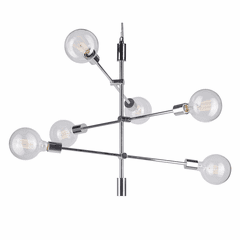 Forte Baton 24" 6-LT Chandelier - Chrome - 7117-06-05