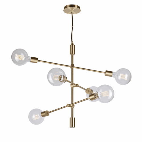 Forte Baton 24" 6-LT Chandelier - Soft Gold - 7117-06-12