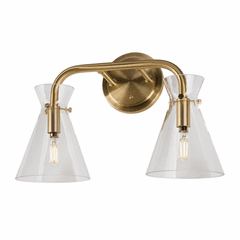 Forte Beaker 15.5" 2-LT Bath Vanity Light - Soft Gold - 5733-02-12