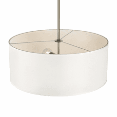 Forte Betty 20" 3-LT Drum Shade Pendant - Brushed Nickel - 2740-03-55