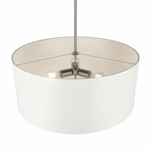 Forte Betty 24" 3-LT Drum Shade Pendant - Brushed Nickel - 2742-03-55