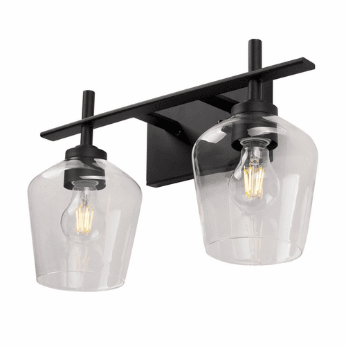 Forte Chalice 17" 2-LT Bath Vanity Light - Black - 5743-02-04