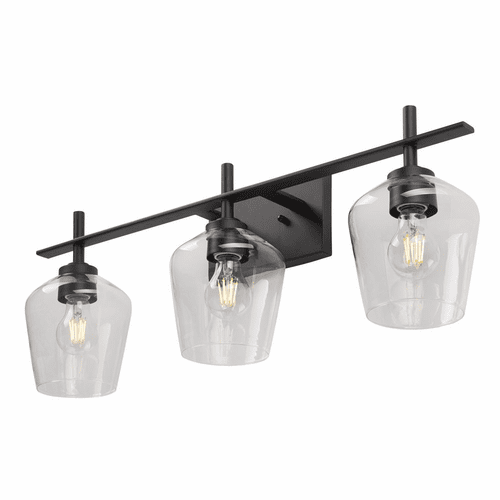 Forte Chalice 28" 3-LT Bath Vanity Light - Black - 5743-03-04