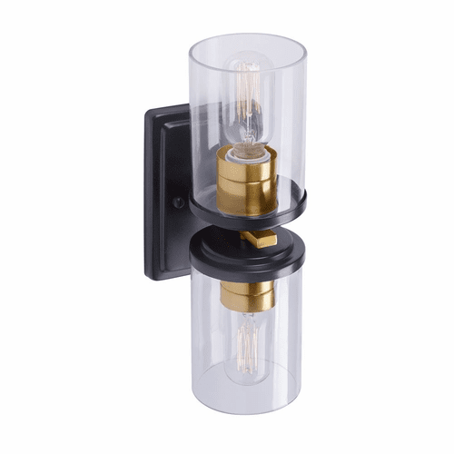 Forte Duo 4.5" 2-LT Wall Sconce - Black and Soft Gold - 2424-02-62