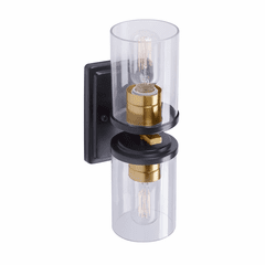Forte Duo 4.5" 2-LT Wall Sconce - Black and Soft Gold - 2424-02-62