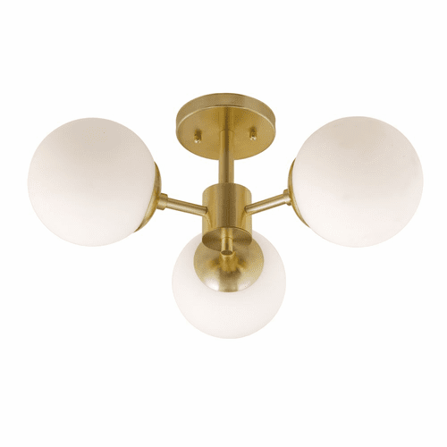 Forte Farrell 18" 3-LT Semi Flush Mount - Soft Gold - 2745-03-12
