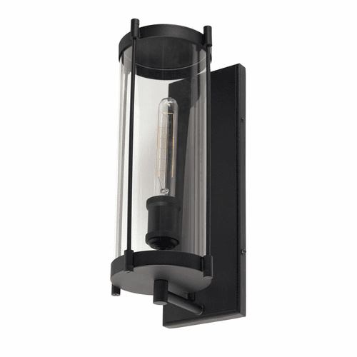 Forte Hudson 6.25" 1-LT Outdoor Wall Mount Lantern - Black - 1156-01-04