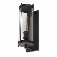 Forte Hudson 6.25" 1-LT Outdoor Wall Mount Lantern - Black - 1156-01-04