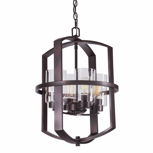 Forte Hyde 15.5" 4-LT Foyer Pendant - Antique Bronze - 2718-04-32
