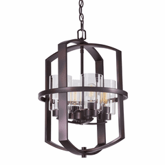 Forte Hyde 15.5" 4-LT Foyer Pendant - Antique Bronze - 2718-04-32