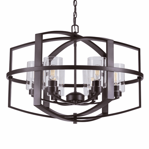 Forte Hyde 29" 6-LT Chandelier - Antique Bronze - 2718-06-32