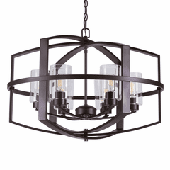 Forte Hyde 29" 6-LT Chandelier - Antique Bronze - 2718-06-32