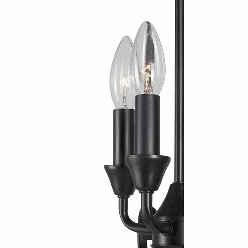 Forte Ione 11.75" 4-LT Foyer Pendant - Black - 7000-04-04