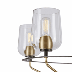 Forte Palmer 28.75" 5-LT Chandelier - Black and Soft Gold - 2726-05-62