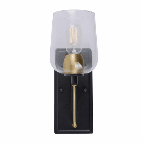 Forte Palmer 5.25" 1-LT Wall Sconce - Black and Soft Gold - 5726-01-62