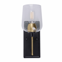 Forte Palmer 5.25" 1-LT Wall Sconce - Black and Soft Gold - 5726-01-62