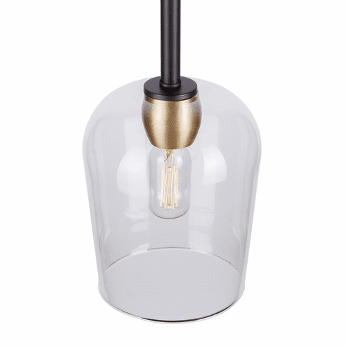 Forte Palmer 7" 1-LT Mini Pendant - Black and Soft Gold - 2726-01-62