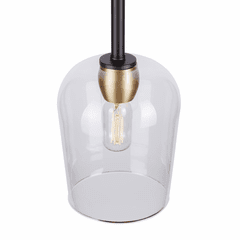 Forte Palmer 7" 1-LT Mini Pendant - Black and Soft Gold - 2726-01-62