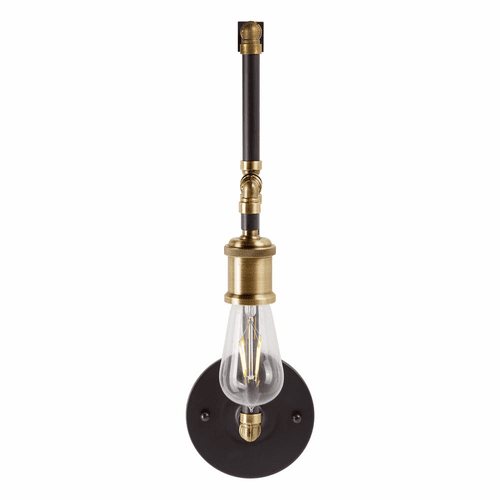 Forte Piper 5" 1-LT Wall Sconce - Black and Antique Brass - 7116-01-51