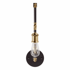 Forte Piper 5" 1-LT Wall Sconce - Black and Antique Brass - 7116-01-51