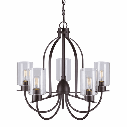 Forte Tama 26" 5-LT Chandelier - Antique Bronze - 2738-05-32