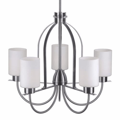 Forte Tama 26" 5-LT Chandelier - Brushed Nickel - 2738-05-55