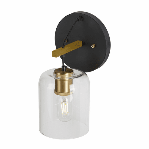 Forte Tyrone 6.75" 1-LT Wall Sconce - Black and Soft Gold - 5724-01-62