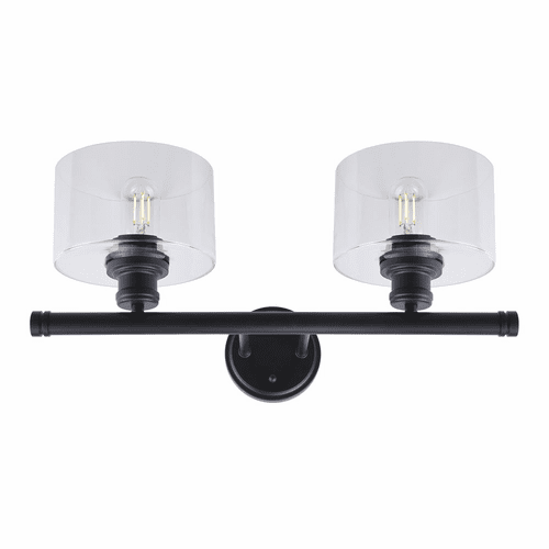 Forte Zane 20.75" 2-LT Bath Vanity Light - Black - 5748-02-04
