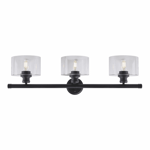 Forte Zane 32.75" 3-LT Bath Vanity Light - Black - 5748-03-04