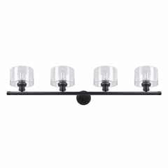 Forte Zane 44.75" 4-LT Bath Vanity Light - Black - 5748-04-04
