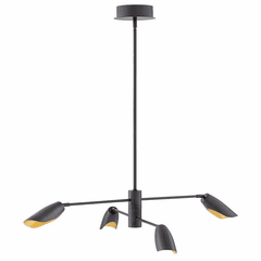 Fredrick Ramond Bowery Single Tier Chandelier - Black - FR35804BLK