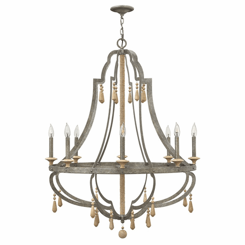 Fredrick Ramond Cordoba Single Tier Foyer Chandelier - Iron - FR42288DIR