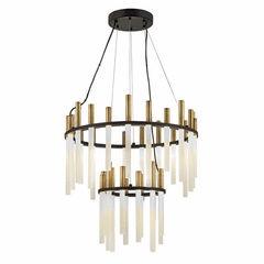 Fredrick Ramond Echo Large LED Multi Tier Chandelier - Black - FR30708BLK