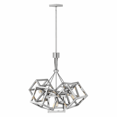 Fredrick Ramond Ensemble Stem Hung Single Tier Chandelier - Nickel - FR42444PNI