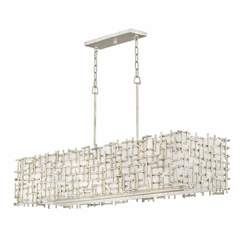 Fredrick Ramond Farrah Linear Chandelier - Silver Leaf - FR33105SLF
