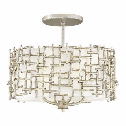Fredrick Ramond Farrah Stem Hung Foyer Pendant - Silver Leaf - FR33103SLF