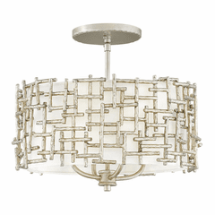 Fredrick Ramond Farrah Stem Hung Foyer Pendant - Silver Leaf - FR33103SLF Fredrick Ramond Farrah Stem Hung Foyer Pendant - Silver Leaf - FR33103SLF