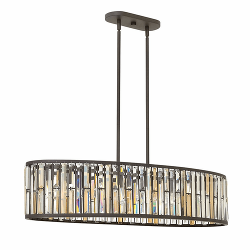 Fredrick Ramond Gemma Stem Hung Linear Foyer Light - Vintage Bronze - FR33738VBZ